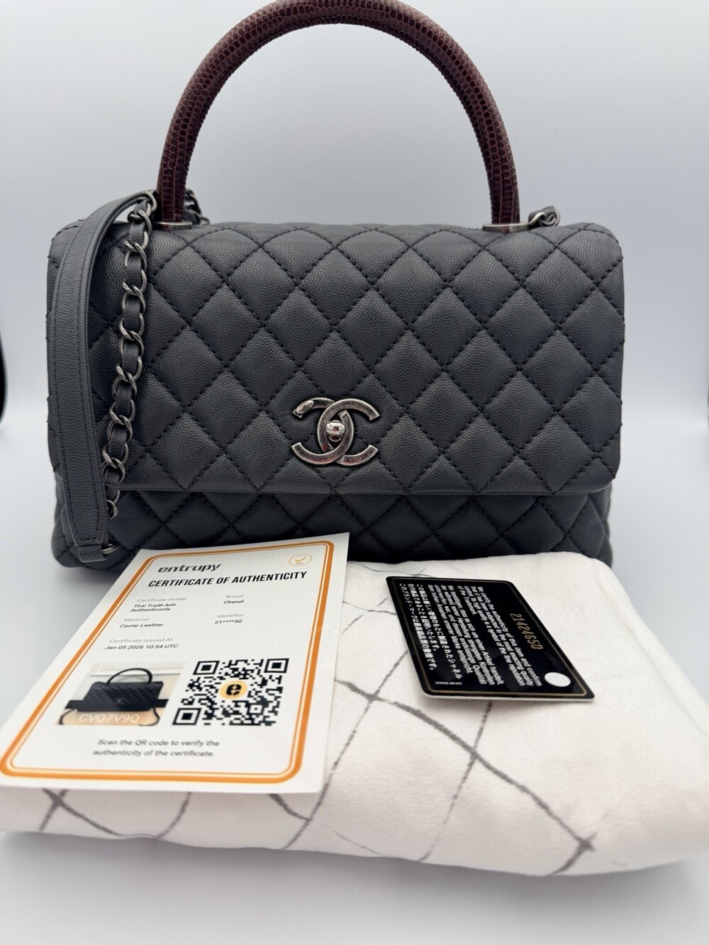 Chanel Coco Top Lizard Handle Caviar #311468C32B